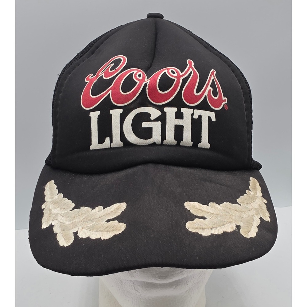 Vintage Designer Pro Coors Light Trucker Hat Black Mesh Snapback Cap